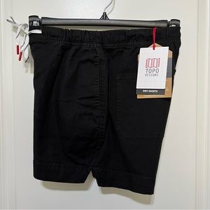 Topo Designs Women’s Dirt Shorts, Black/White